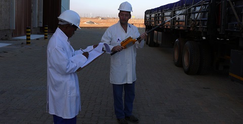 Receiving and inspecting drums.